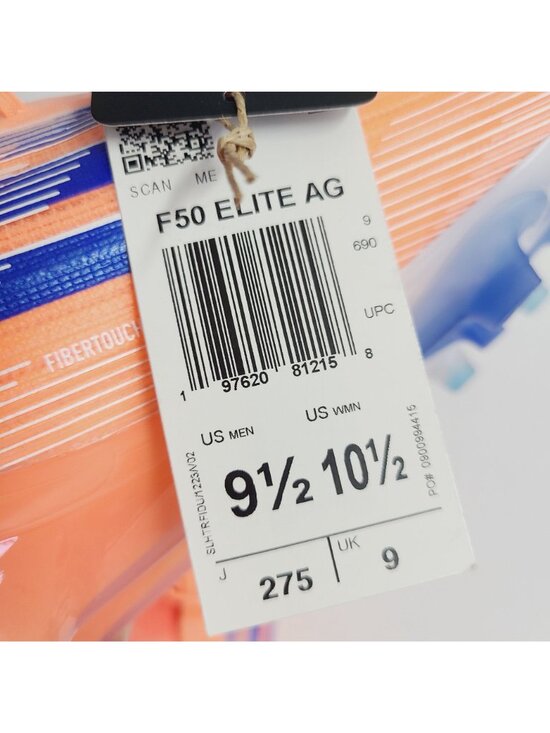 NEW Adidas F50 Elite AG Soccer Cleats BAG INSOLES JH7637 Size 9.5 Orange main image 5